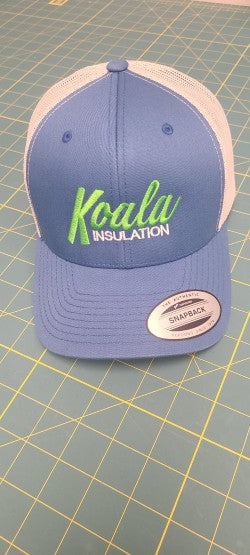 Steel Blue Trucker Hat with Silver Mesh