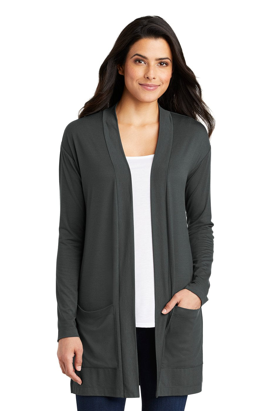 Ladies Long Pocket Cardigan