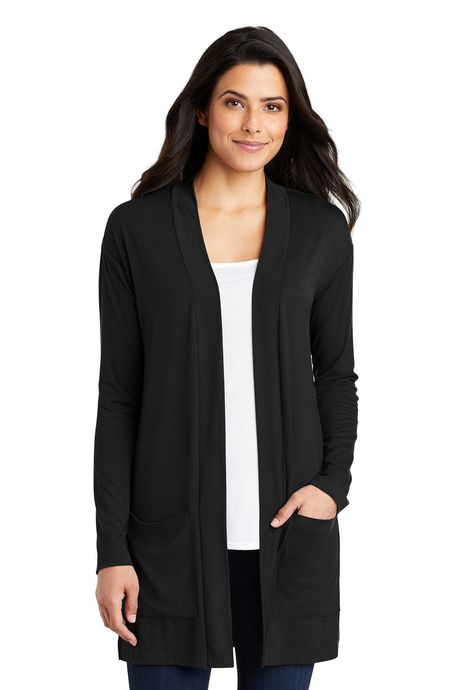 Ladies Long Pocket Cardigan